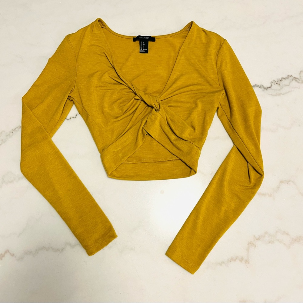 Mustard yellow crop top size small